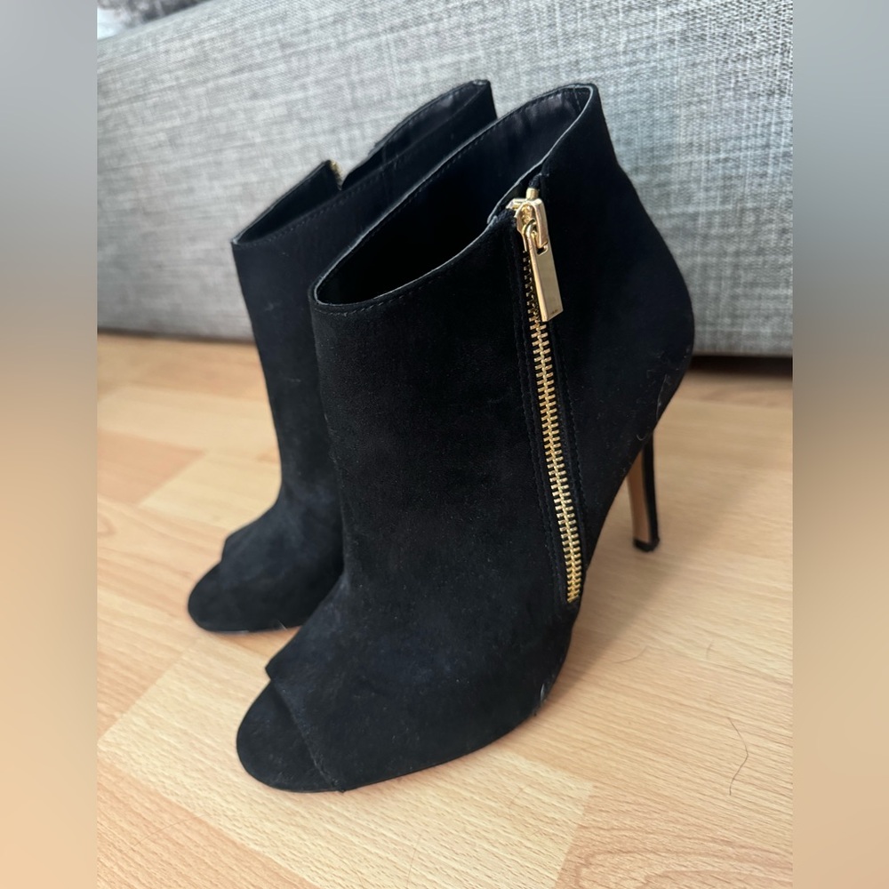Mix No 9 open toed booties.
